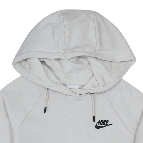 Nike Womens Beige XS Pullover Hoodie Cotton Blend Logo Sweatshirt