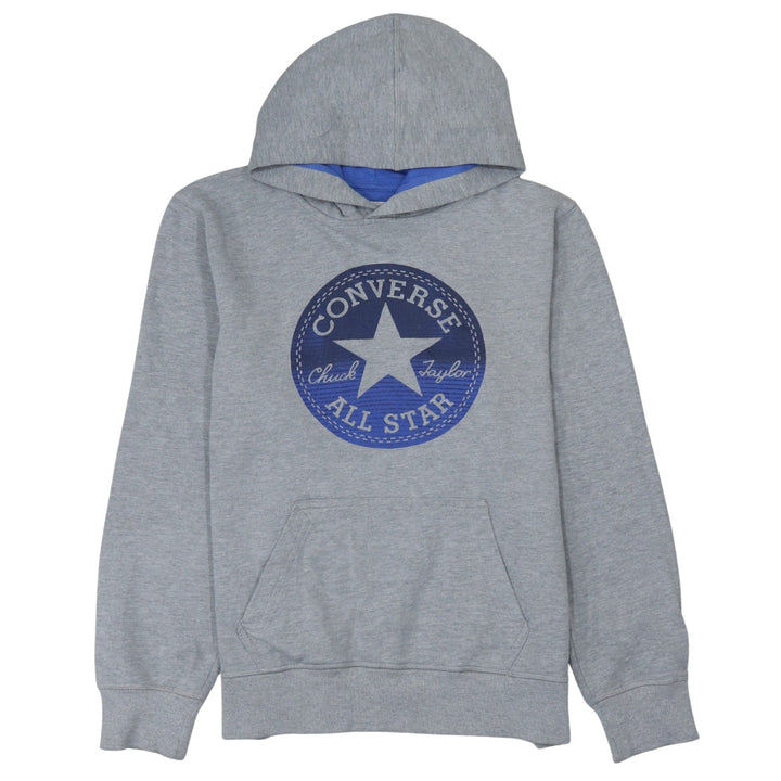 Converse Boys Grey Pullover Hoodie All Star Logo Long Sleeve Size M