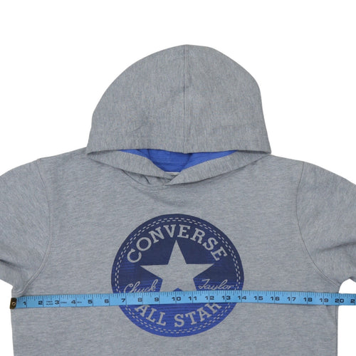 Converse Boys Grey Pullover Hoodie All Star Logo Long Sleeve Size M