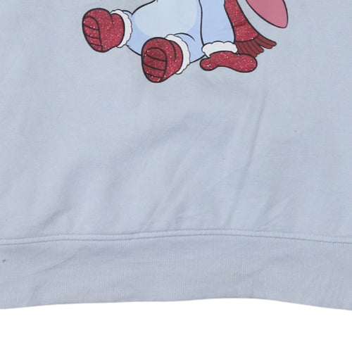 Primark Disney Women Blue XS Pullover Sweatshirt Stitch Christmas Design