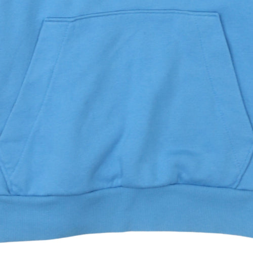 Adidas Women Blue Pullover Hoodie Logo Print Size 12-14