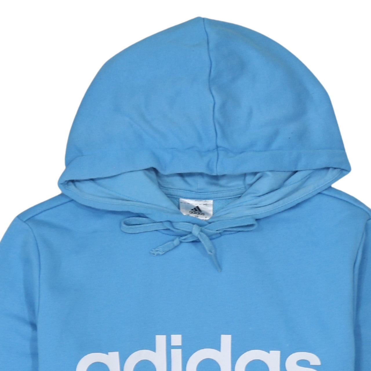Adidas Women Blue Pullover Hoodie Logo Print Size 12-14