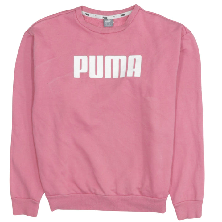 Puma Women Pink Crew Neck Pullover Sweatshirt UK 10
