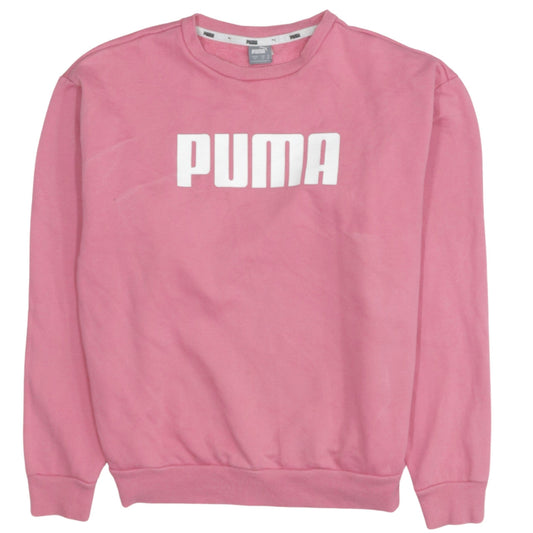 Puma Women Pink Crew Neck Pullover Sweatshirt UK 10