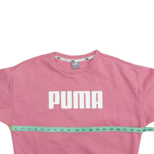 Puma Women Pink Crew Neck Pullover Sweatshirt UK 10