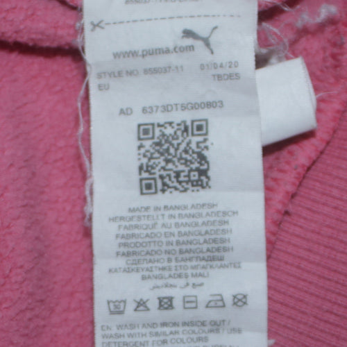 Puma Women Pink Crew Neck Pullover Sweatshirt UK 10