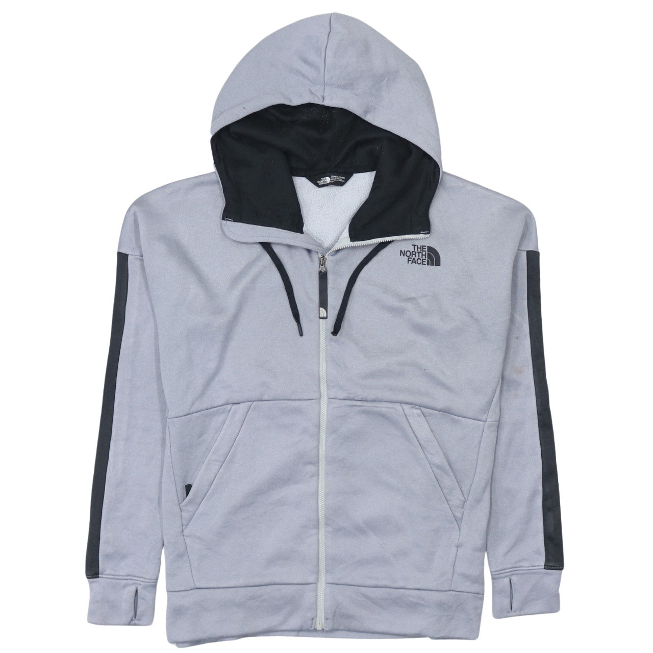 The North Face Womens Grey Full Zip Hoodie Size S Polyester Fleece