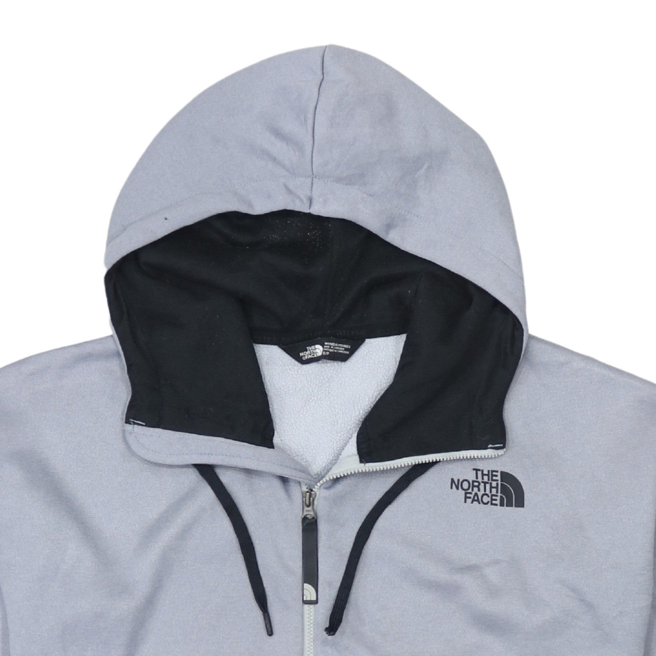 The North Face Womens Grey Full Zip Hoodie Size S Polyester Fleece