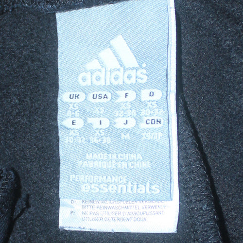 Adidas Women’s Black Joggers M Fleece Elastic Waist Athletic Trousers
