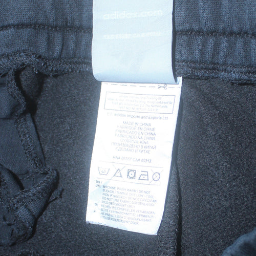Adidas Women’s Black Joggers M Fleece Elastic Waist Athletic Trousers
