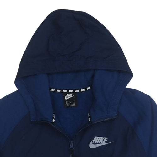 Nike Men's Blue Full Zip Hooded Sports Jacket Size L