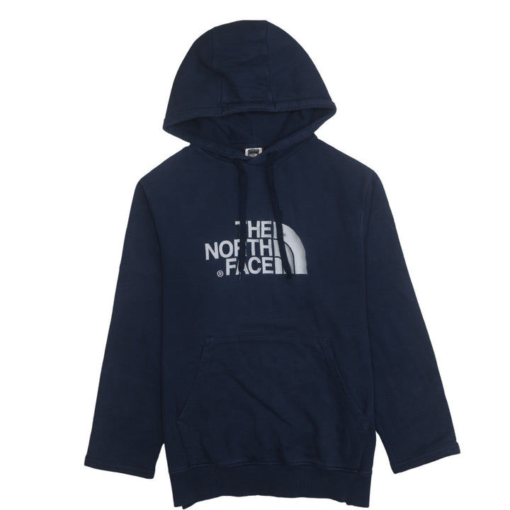 The North Face Men's Blue Pullover Hoodie Medium Logo Cotton