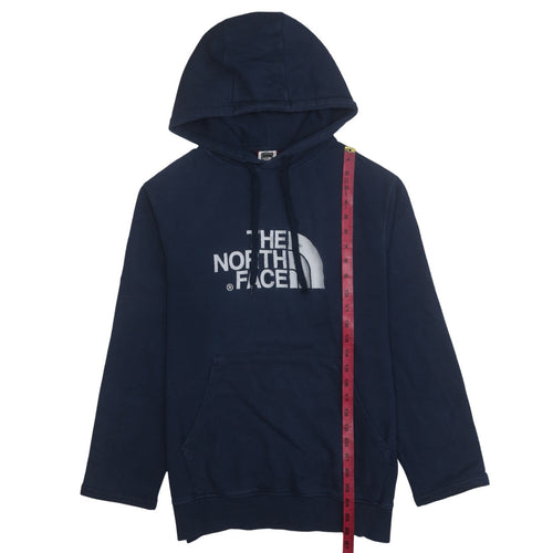 The North Face Men's Blue Pullover Hoodie Medium Logo Cotton