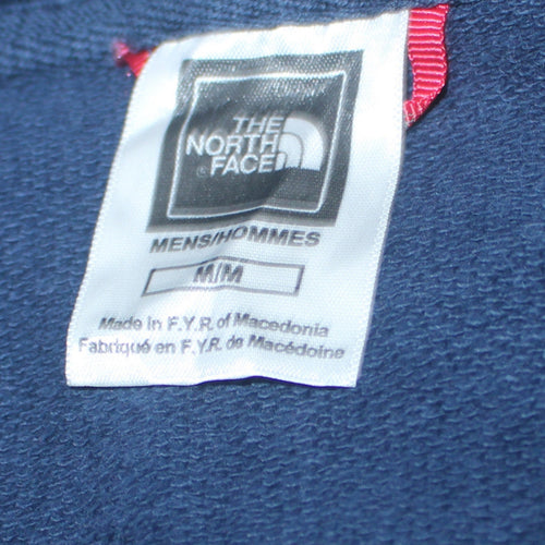 The North Face Men's Blue Pullover Hoodie Medium Logo Cotton