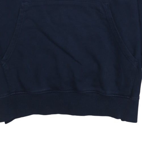 The North Face Men's Blue Pullover Hoodie Medium Logo Cotton