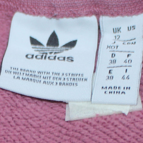 Adidas Womens Pink Sweatshirt UK 12 Long Sleeve Crew Neck Casual
