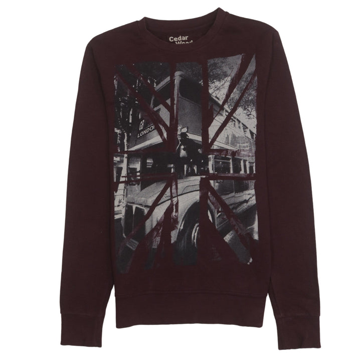 Cedar Wood State Men's Brown XS London Graphic Print Sweatshirt