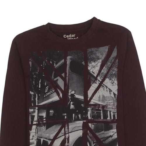 Cedar Wood State Men's Brown XS London Graphic Print Sweatshirt