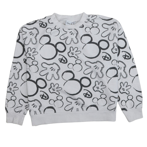 Disney Womens Grey Mickey Mouse Print Pullover Sweatshirt Size S