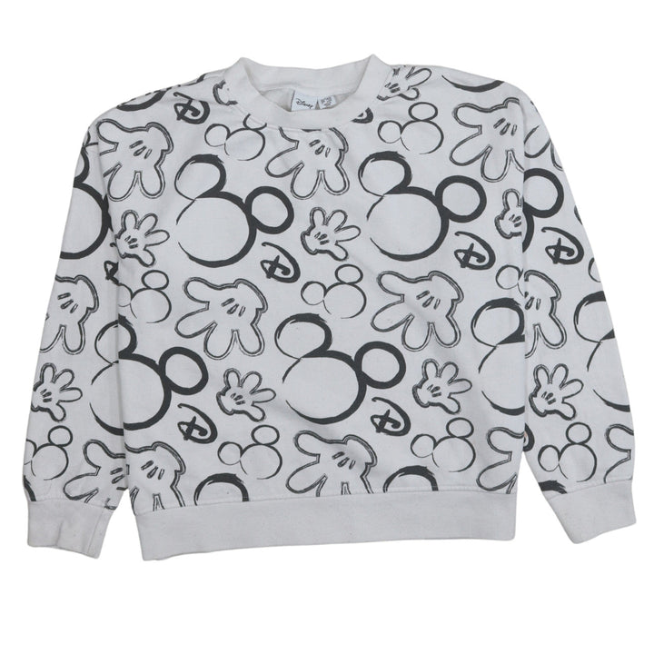 Disney Womens Grey Mickey Mouse Print Pullover Sweatshirt Size S