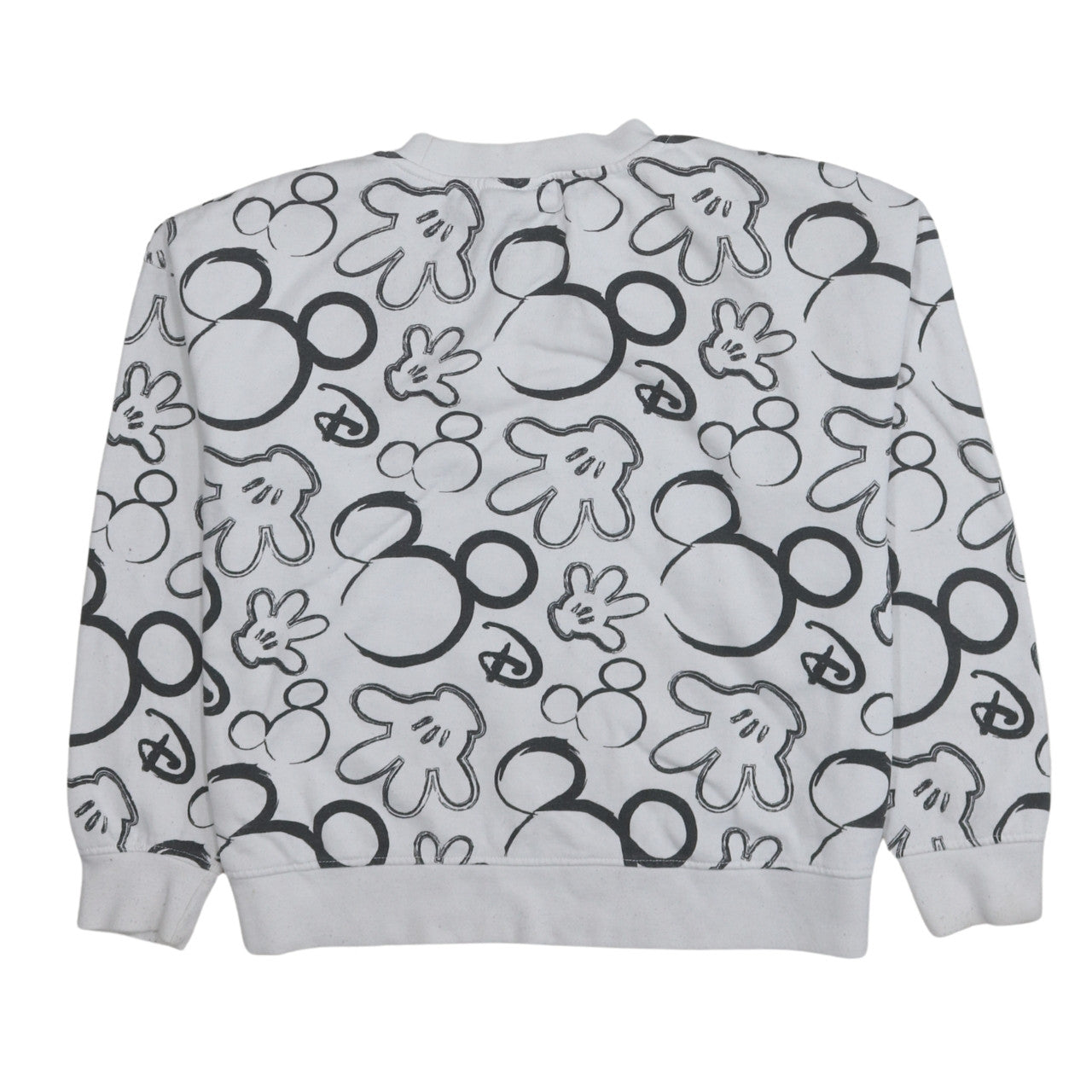 Disney Womens Grey Mickey Mouse Print Pullover Sweatshirt Size S