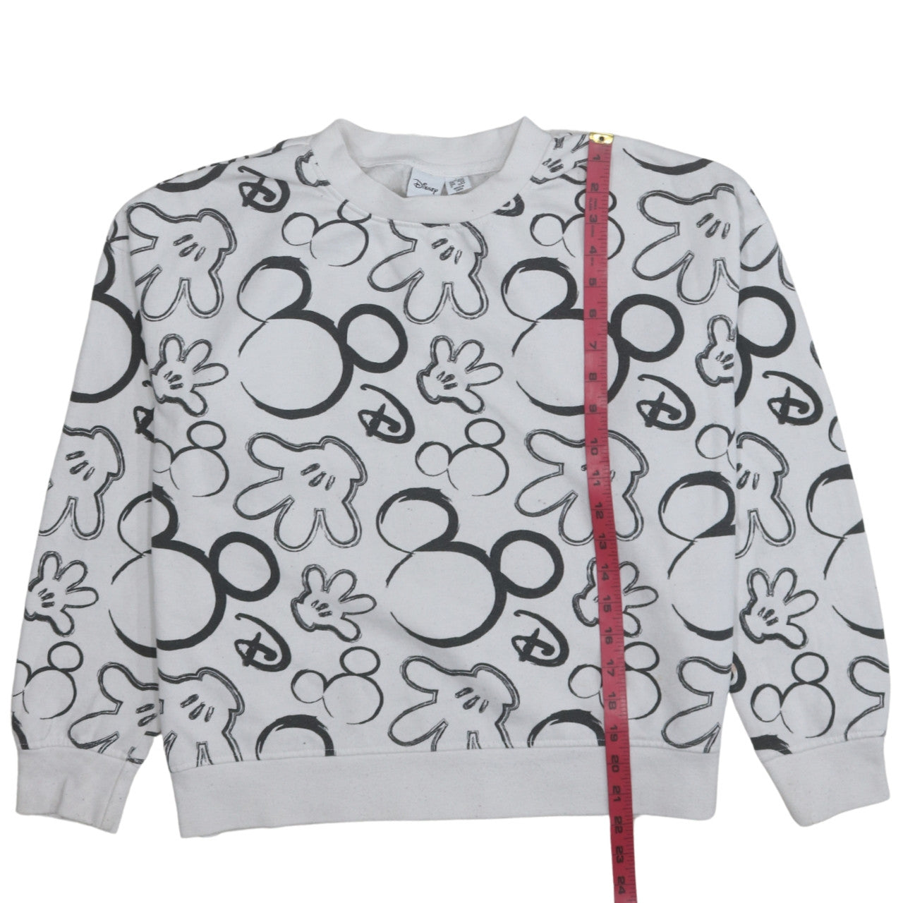 Disney Womens Grey Mickey Mouse Print Pullover Sweatshirt Size S