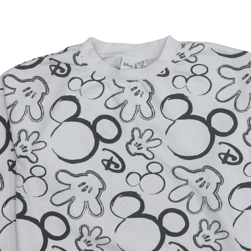 Disney Womens Grey Mickey Mouse Print Pullover Sweatshirt Size S