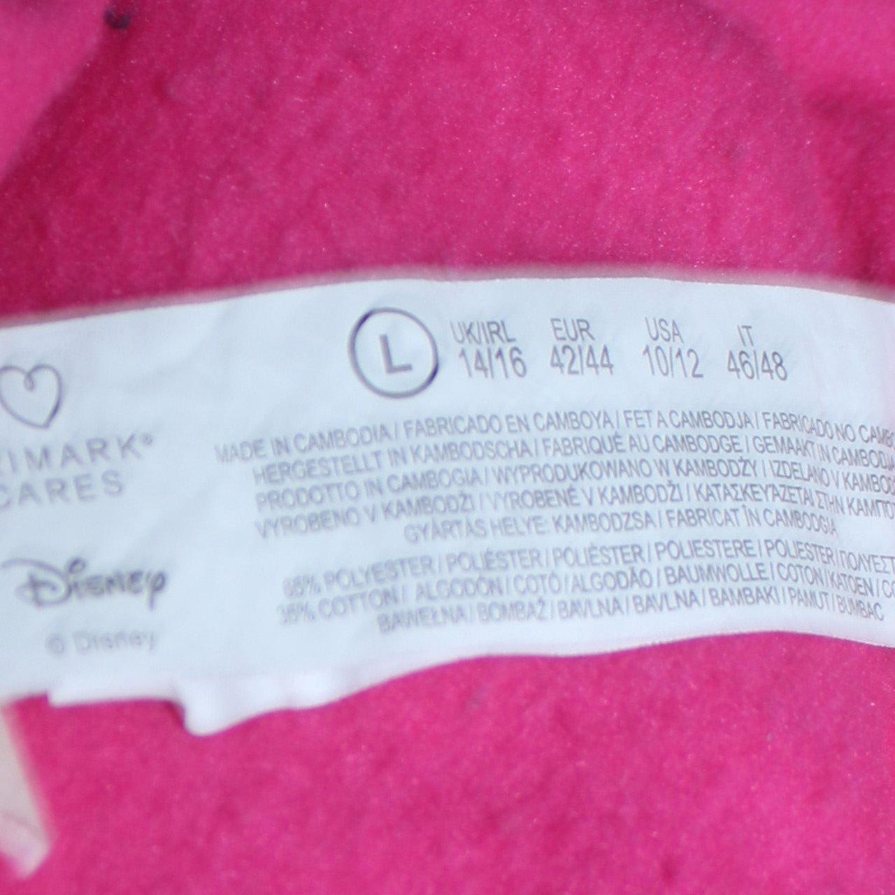 Disney Women Pink Stitch Pullover Sweatshirt L Crew Neck Cotton Blend