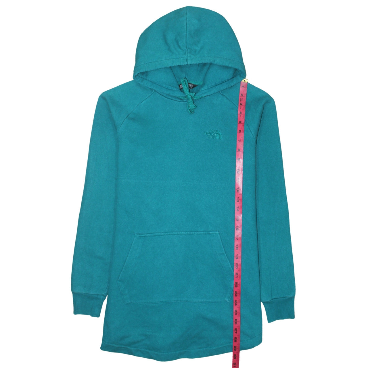 The North Face Women Teal Pullover Hoodie L Regular Fit Cotton Blend