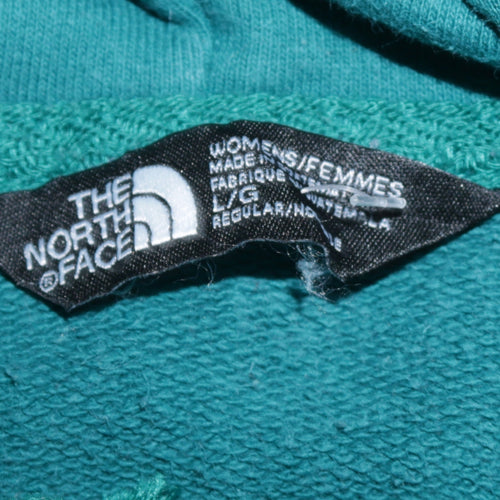 The North Face Women Teal Pullover Hoodie L Regular Fit Cotton Blend