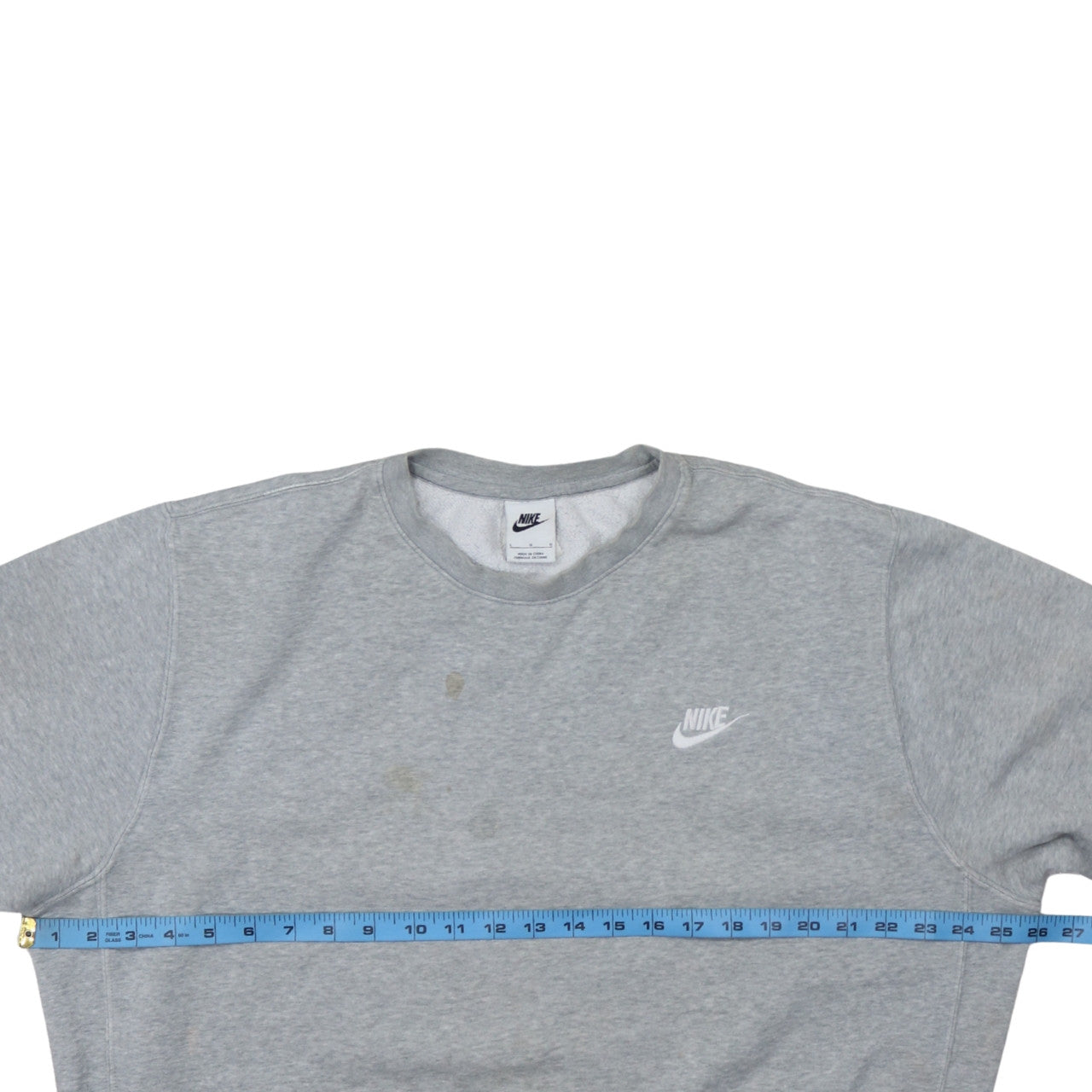 Nike Men's Grey Logo Crew Neck Pullover Sweatshirt Size L