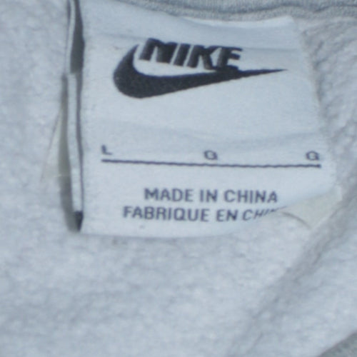 Nike Men's Grey Logo Crew Neck Pullover Sweatshirt Size L