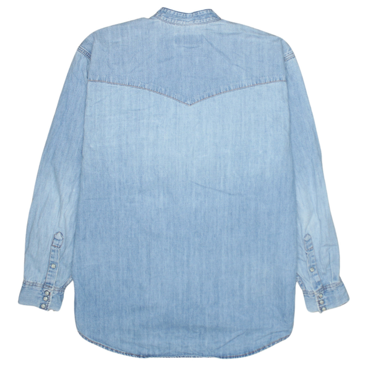 Lee Men's Blue Denim Western Button-Up Shirt Size L Regular Fit