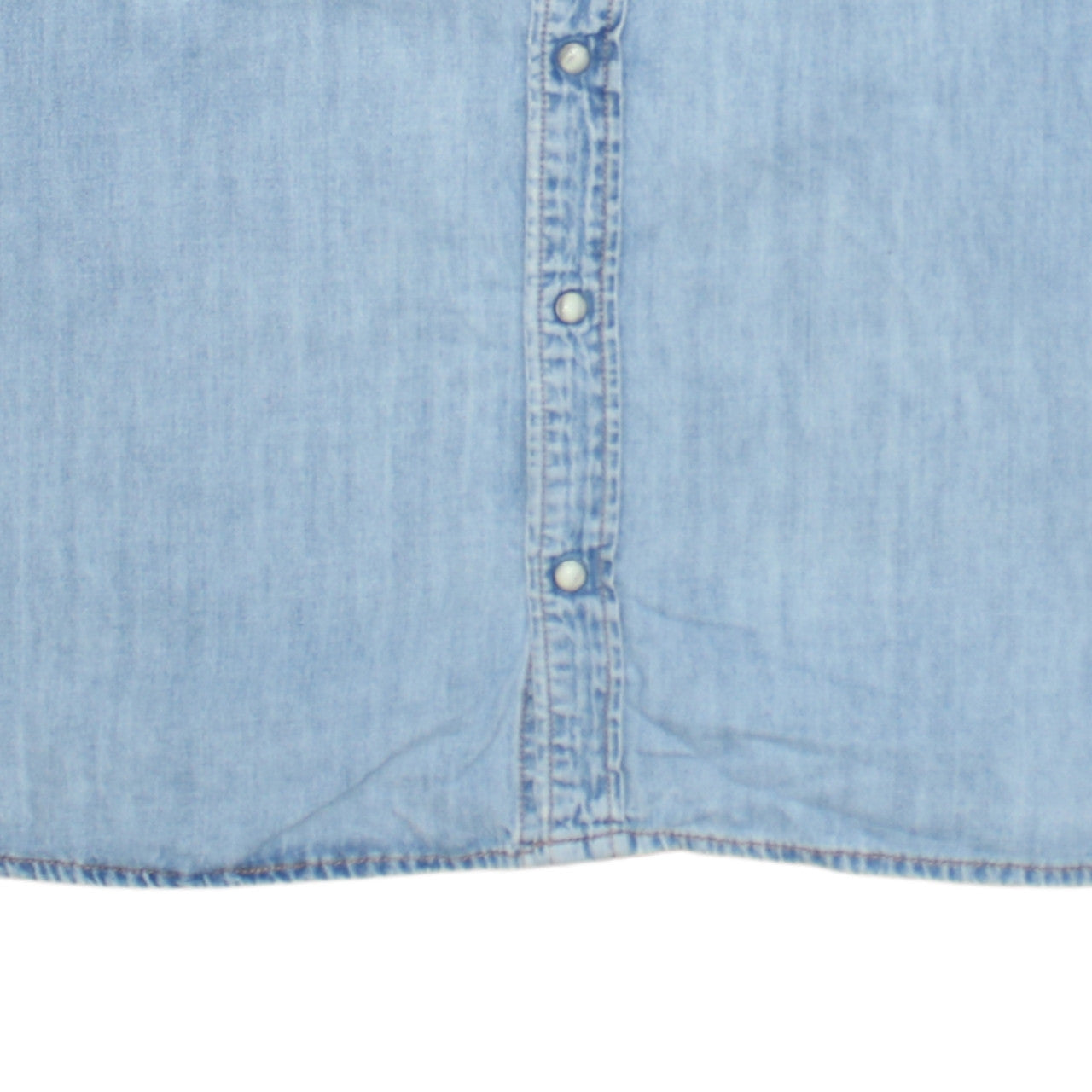 Lee Men's Blue Denim Western Button-Up Shirt Size L Regular Fit