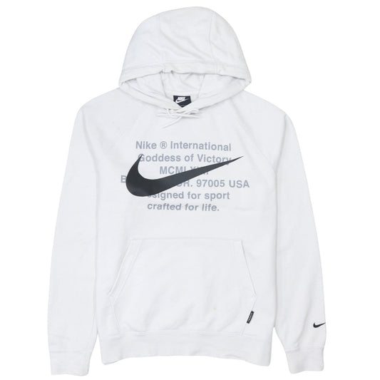 Nike Men's White Pullover Hoodie M Graphic Logo Sportswear