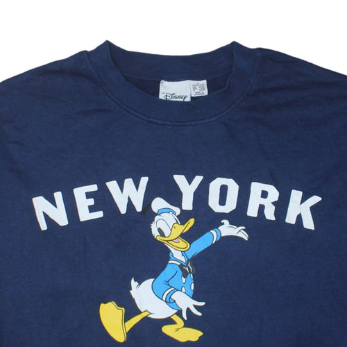Disney Womens Navy Blue Donald Duck New York Sweatshirt UK 12/14 M