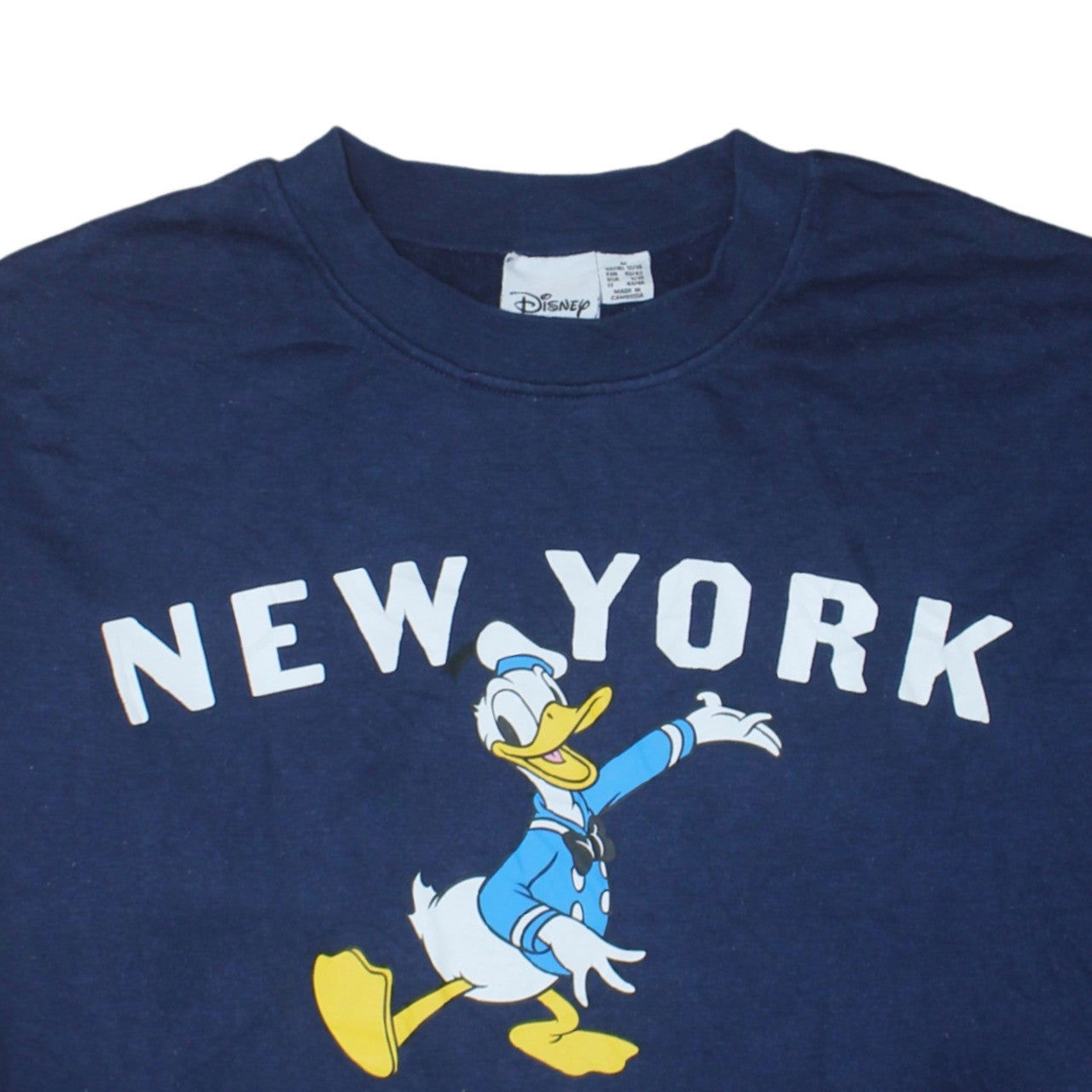 Disney Womens Navy Blue Donald Duck New York Sweatshirt UK 12/14 M