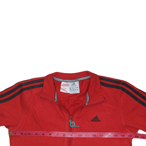 Adidas Women's Red Full Zip Sweatshirt Size 12 Regular Fit