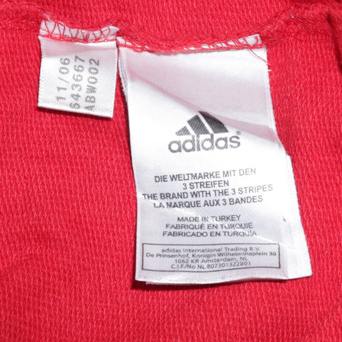 Adidas Women's Red Full Zip Sweatshirt Size 12 Regular Fit