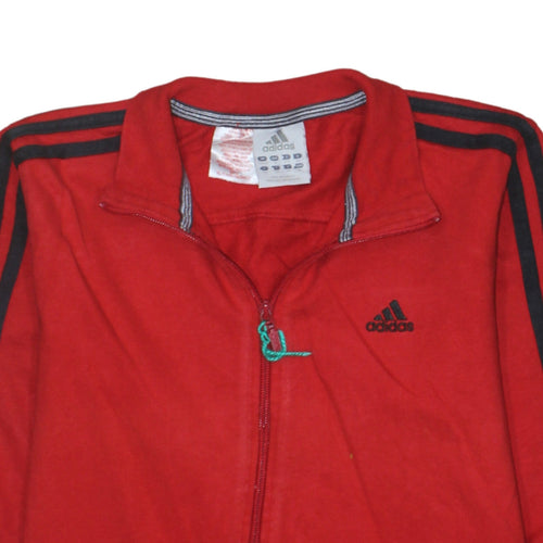 Adidas Women's Red Full Zip Sweatshirt Size 12 Regular Fit