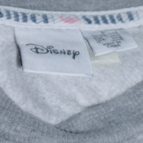 Disney Women Grey Stitch Sweatshirt Pullover Size M Lined Casual