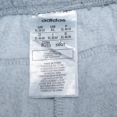 Adidas Womens Grey XL Jogger Sweatpants with Side Stripes
