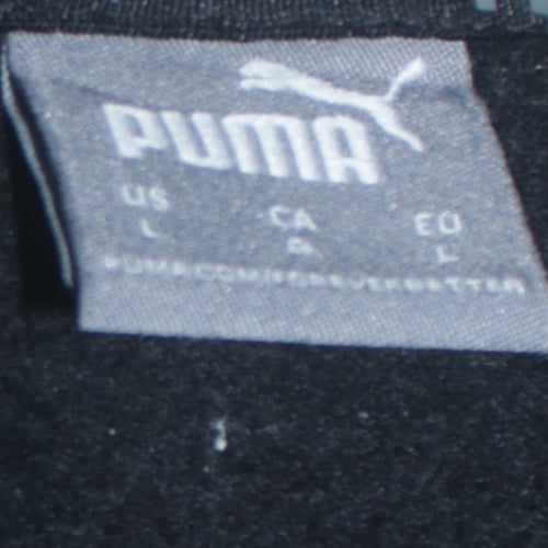 Puma Mens Black Logo Pullover Sweatshirt L Regular Fit Crew Neck
