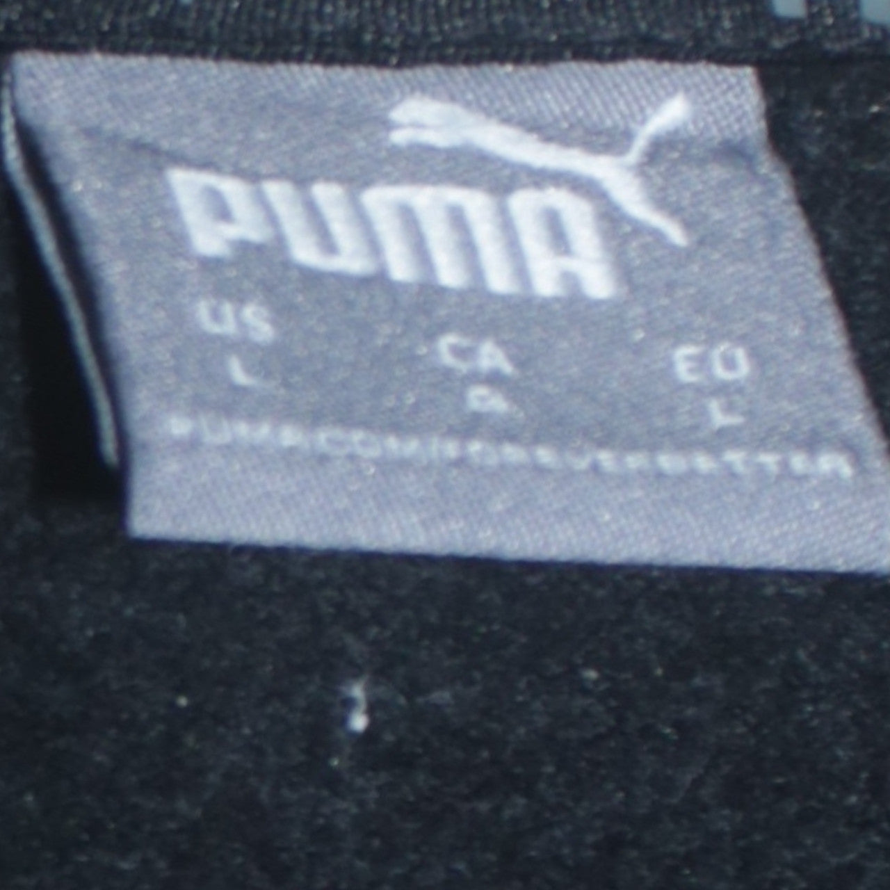 Puma Mens Black Logo Pullover Sweatshirt L Regular Fit Crew Neck