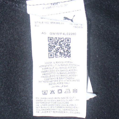 Puma Mens Black Logo Pullover Sweatshirt L Regular Fit Crew Neck