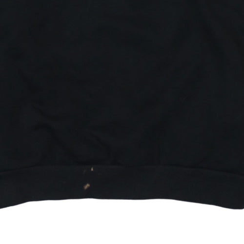 Puma Mens Black Logo Pullover Sweatshirt L Regular Fit Crew Neck