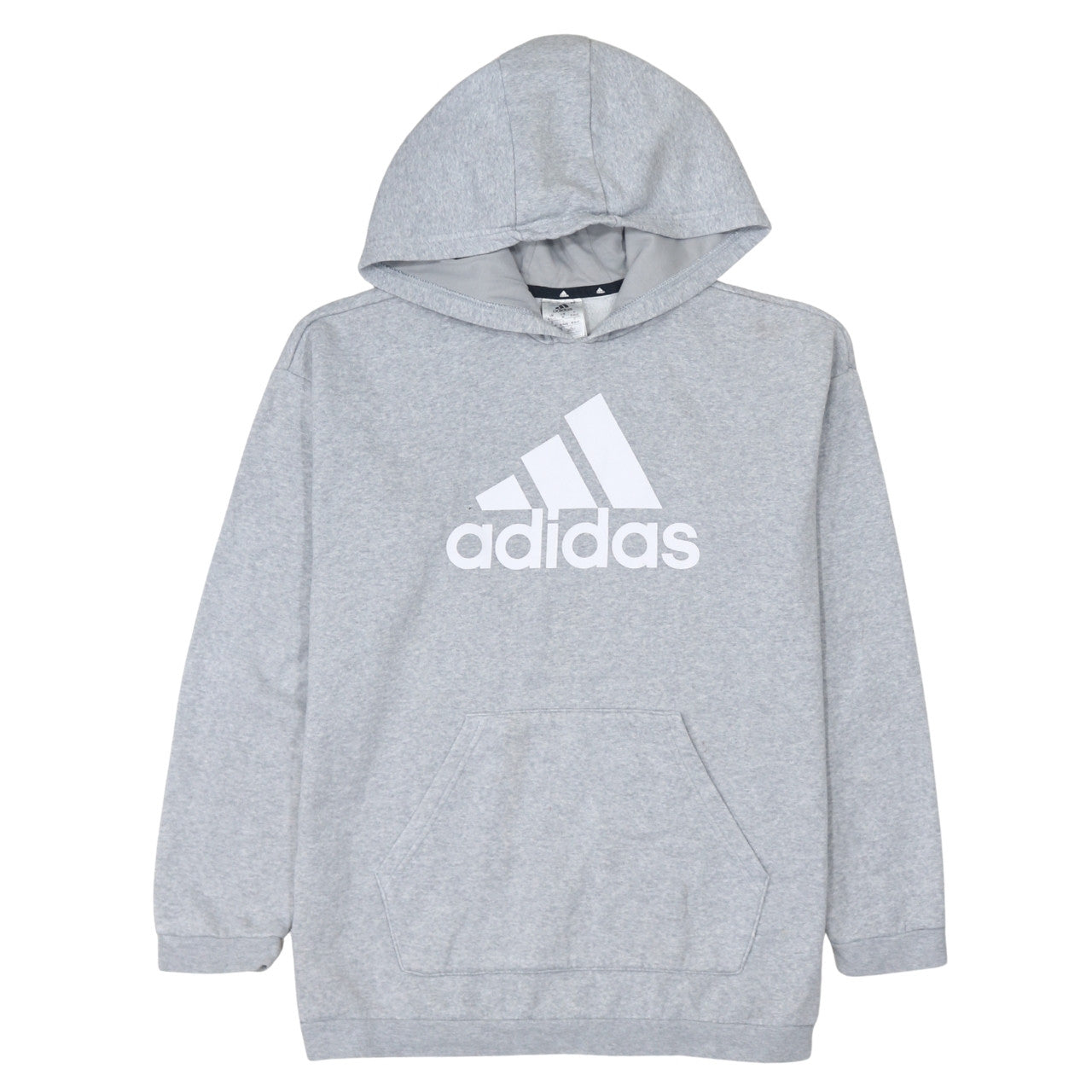 Adidas Women's Grey Pullover Hoodie Size UK 12-14 Casual Logo Sweatshirt