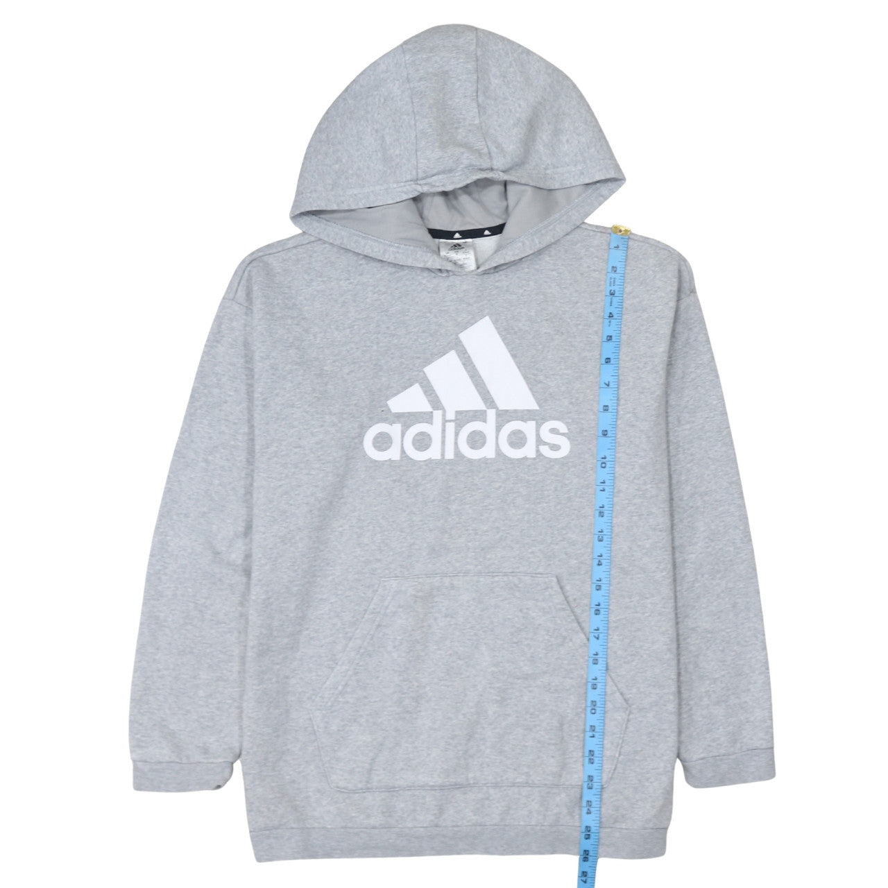 Adidas Women's Grey Pullover Hoodie Size UK 12-14 Casual Logo Sweatshirt