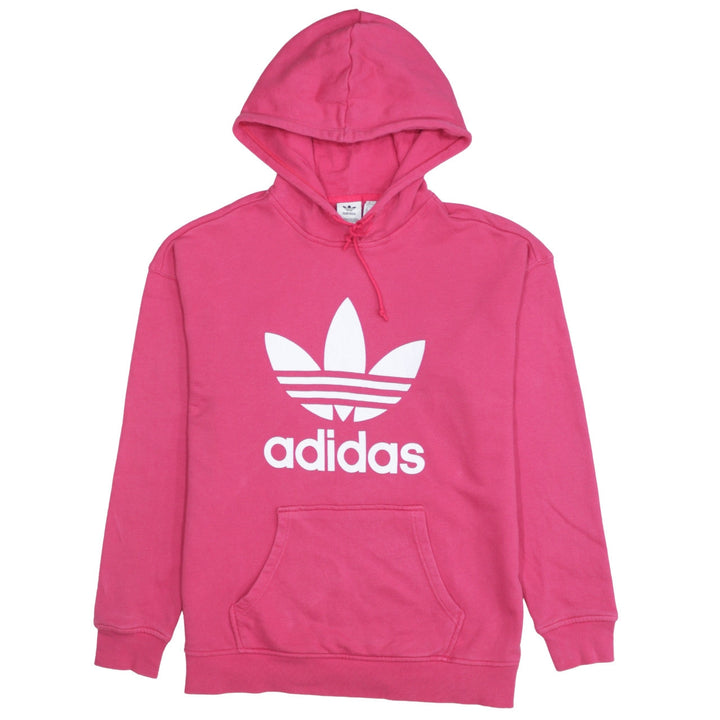 Adidas Womens Pink Hooded Pullover Sweatshirt Size 12 with Logo
