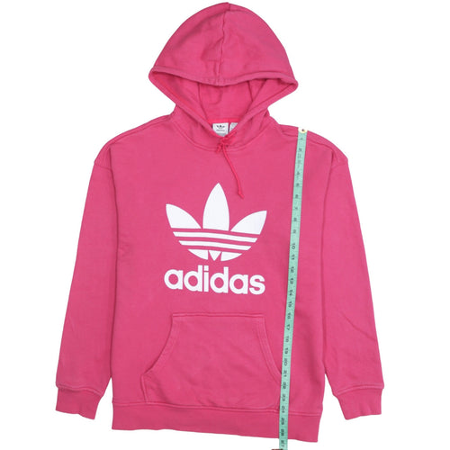 Adidas Womens Pink Hooded Pullover Sweatshirt Size 12 with Logo